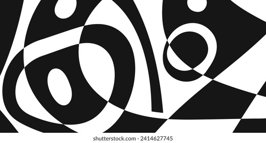 Diseño de afiches creativos en blanco y negro. Formas geométricas abstractas. 