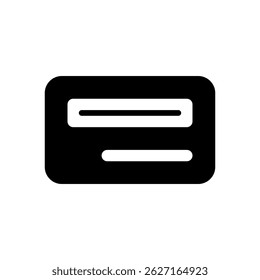 A black and white credit card with a white background. The card has a white line down the middle