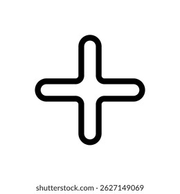 A black and white cross with a white background. The cross is a symbol of the number one