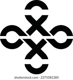 Black and white cross design on black background. This asset is suitable for religious or spiritual themed designs, including posters, flyers, websites, and other graphic projects.