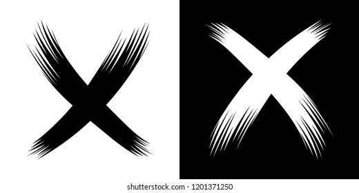 Black and white cross mark