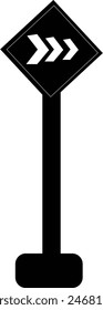 black and white cross on white Single arrow direction right side transparent background.