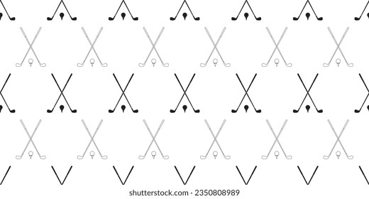 black white Crossed golf seamless pattern