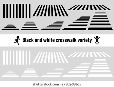 Black and white crosswalk variations