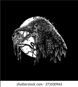 Black & White Crow Illustration