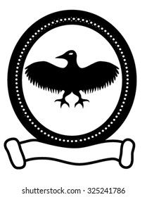 Black and white crow round art