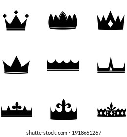 
Black and white crown icon