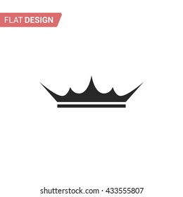 Black and white crown icon isolated on white background