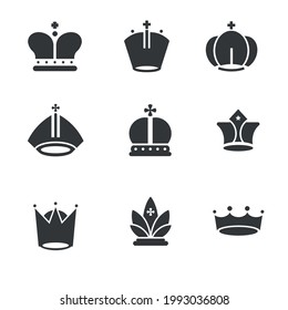 Black and white crown icons