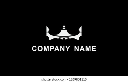 Black And White Crown Skateboad Logo Vector