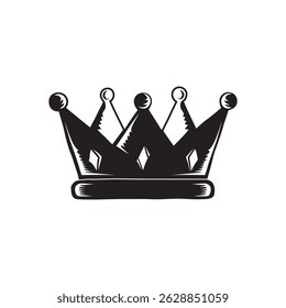Diseño blanco y negro del Vector de la corona. Conveniente para el arte del Clip, el símbolo, el icono y otros Elementos de diseño