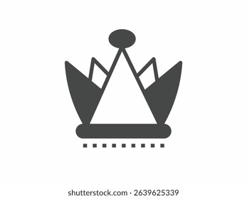 Black and white crown vector illustration icon. Illustration for business. Vector template.