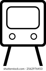 Black and white CRT TV vector icon