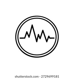 Black and white crypto volatility line icon digital currency blockchain market pulse vector