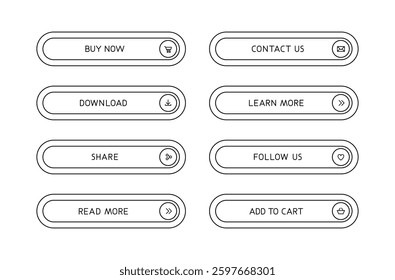 Black and white CTA button set.