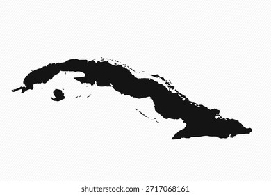 Mapa simple de Cuba en blanco y negro
