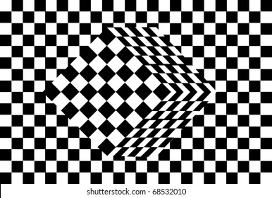 Black White Chessboard Walls Room Background Stock Illustration ...