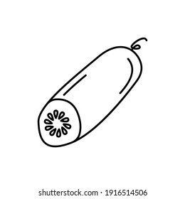 Black and white cucumber image, vector illustration, eps
