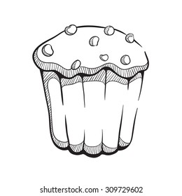 Black And White Cup Cake With Sketchy Style