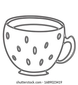 Black and white Cup, graphics. Suitable for office design, textiles, can be used for making patterns, can be used as a self-print