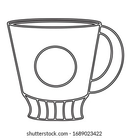Black and white Cup, graphics. Suitable for office design, textiles, can be used for making patterns, can be used as a self-print