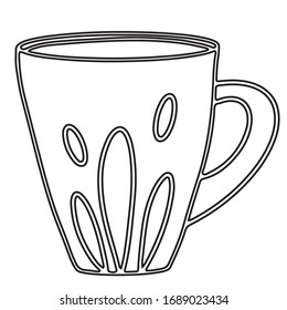 Black and white Cup, graphics. Suitable for office design, textiles, can be used for making patterns, can be used as a self-print