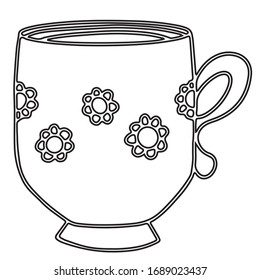 Black and white Cup, graphics. Suitable for office design, textiles, can be used for making patterns, can be used as a self-print