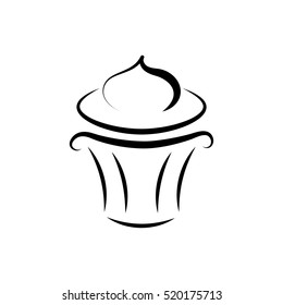 Black and white cupcake icon