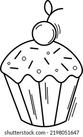 Schwarz-Weiß-Cupcakes-Illustration