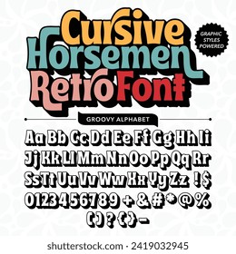 Black and White Cursive Horsemen vintage retro bold Font template