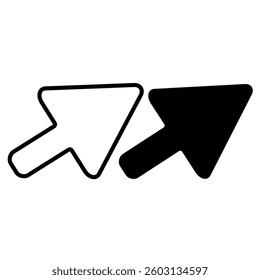 Black and White Cursor Arrow Icon