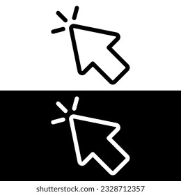 black and white cursor icon vector logo template