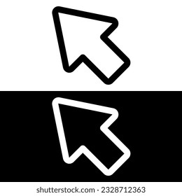 black and white cursor icon vector logo template