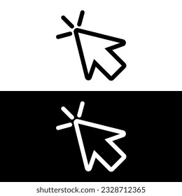 schwarz-weißes Cursor-Symbol, Vektorgrafik-Logo-Vorlage