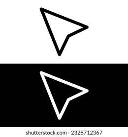 black and white cursor icon vector logo template