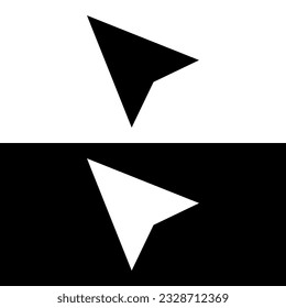 black and white cursor icon vector logo template