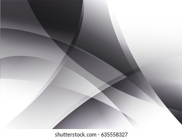 Black and White Curve Abstract Background Vector Illustration