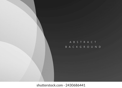 Black and white curve overlapping modern background for corporate concept, template, poster, brochure, website, flyer design. Vector illustration