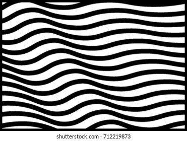 black and white curve wave line pattern in vector.