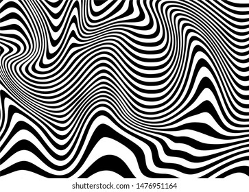 
Black and white curved lines. For covers, business cards, banners, prints on clothes, wall decor, posters, canvases, websites, video clips. Modern vector background