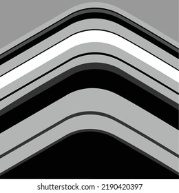 Black and white curved lines of different sizes placed next to each other. 