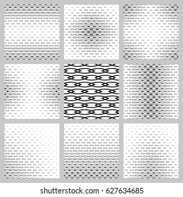 Black and white curved shape pattern background design set