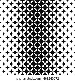 Black and white curved star pattern background