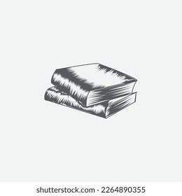 Arte vectorial de libros personalizados en blanco y negro 