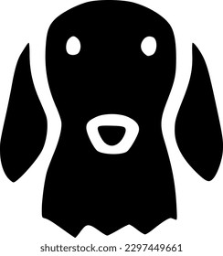 black and white of cute dog icon