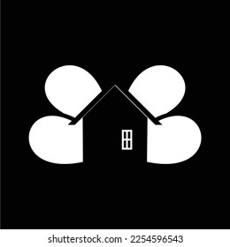 black and white cute house vector in elegant and luxury style