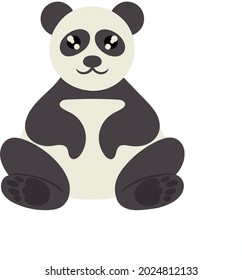 Schwarz-weißer, süßer Panda einzeln auf weißem Hintergrund. Bild kann als Design-Element verwendet werden, um verschiedene Kleidungszubehör von Plakatstellen zu dekorieren. Vektorgrafik.