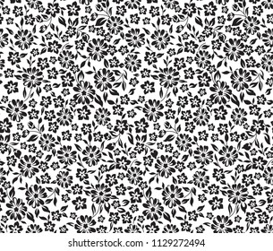 black and white cute small flower pattern