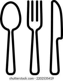 Black and white cutlery icon : vector