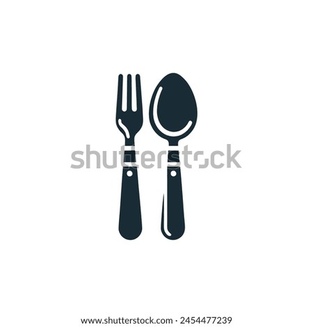 black and white cutlery logo icon